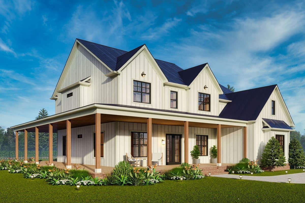 Plan 25829GE: 4-Bed Modern Farmhouse Plan with Two-Story Great Room - 3694 Sq Ft - Image #5 - Country, Farmhouse, Modern Farmhouse, New American