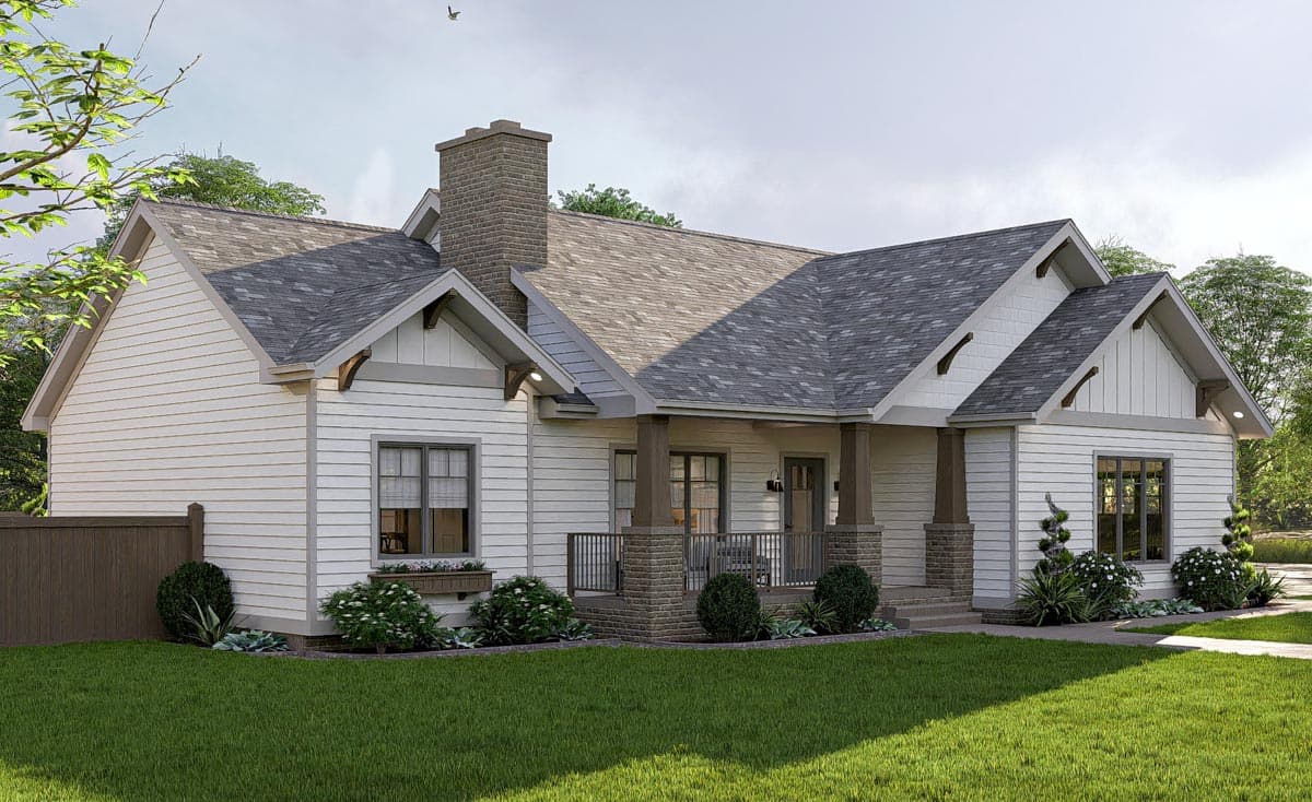 Plan 623414DJ: 2-Bed Craftsman Home Plan with 2-Car Garage - 1286 Sq Ft - Image #16 - Craftsman, Mountain, New American