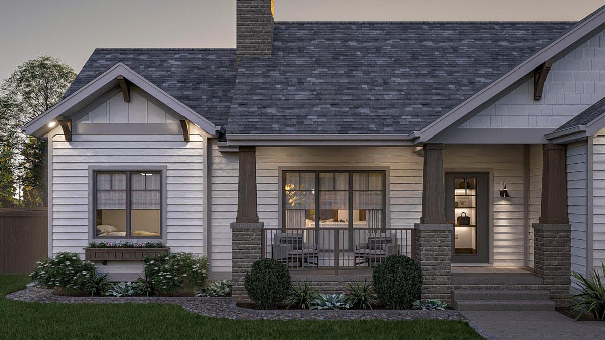 Plan 623414DJ: 2-Bed Craftsman Home Plan with 2-Car Garage - 1286 Sq Ft - Image #17 - Craftsman, Mountain, New American