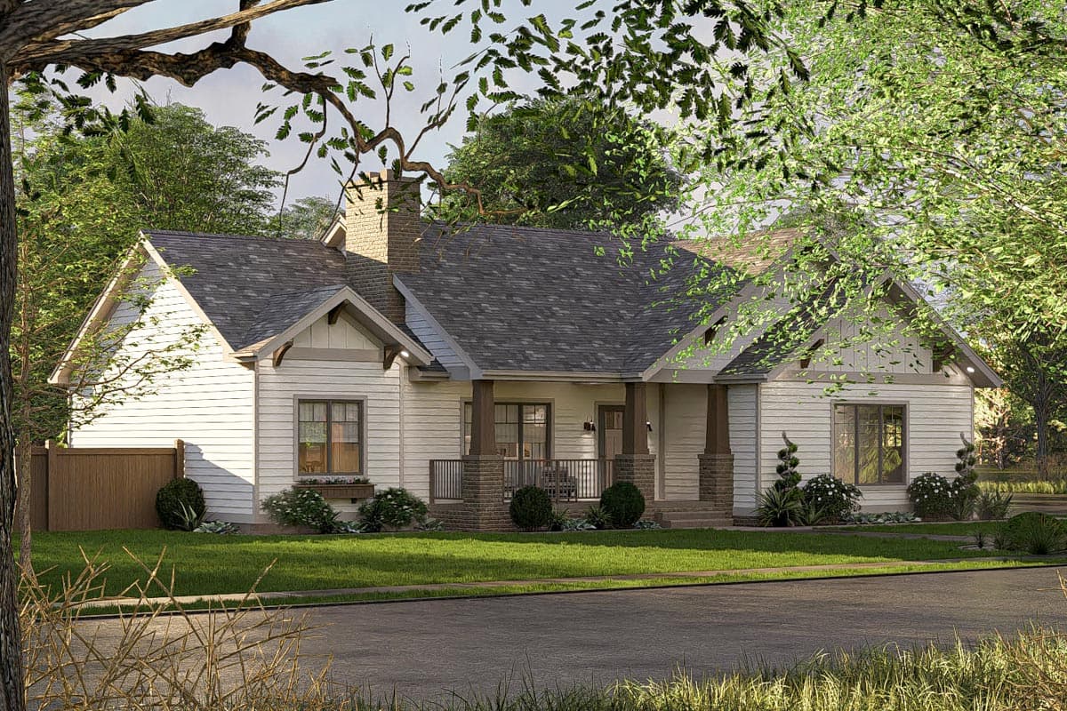 Plan 623414DJ: 2-Bed Craftsman Home Plan with 2-Car Garage - 1286 Sq Ft - Image #18 - Craftsman, Mountain, New American