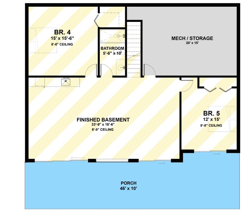 Plan 337001JUN: 3-Bed Modern Home Plan with Home Office - 1540 Sq Ft - Floor Plan - Optional Walkout Basement Foundation - Contemporary, Mid Century Modern, Modern, Mountain