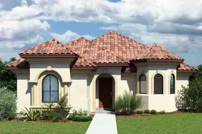 2-Bed Spanish House Plan with Study Area - 2072 Sq Ft