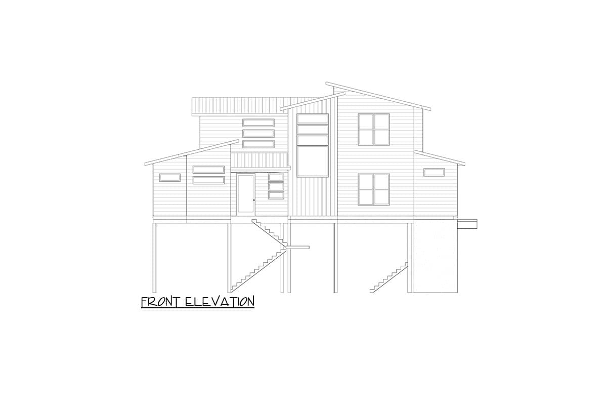 Plan 264212KMD: 4-Bed Modern House Plan with Raised Foundation - 2839 Sq Ft - Image #57 - Beach, Coastal, Contemporary, Mid Century Modern, Modern