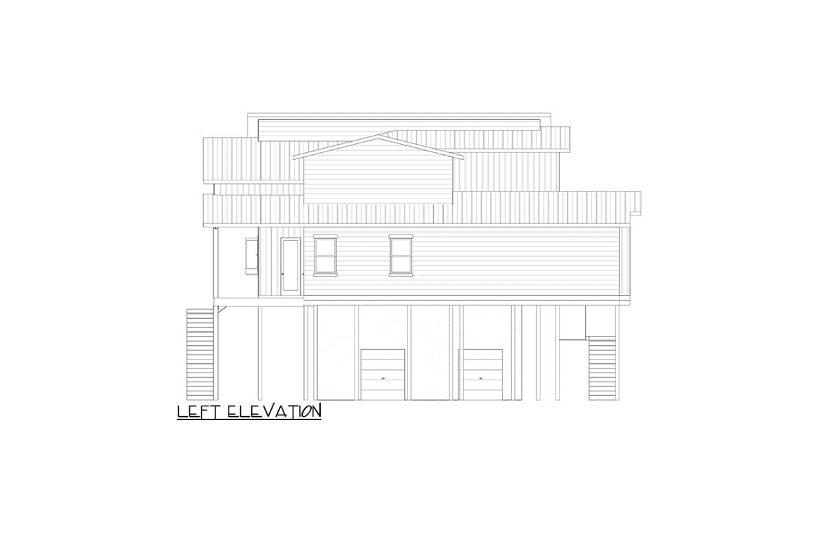 Plan 264212KMD: 4-Bed Modern House Plan with Raised Foundation - 2839 Sq Ft - Image #58 - Beach, Coastal, Contemporary, Mid Century Modern, Modern