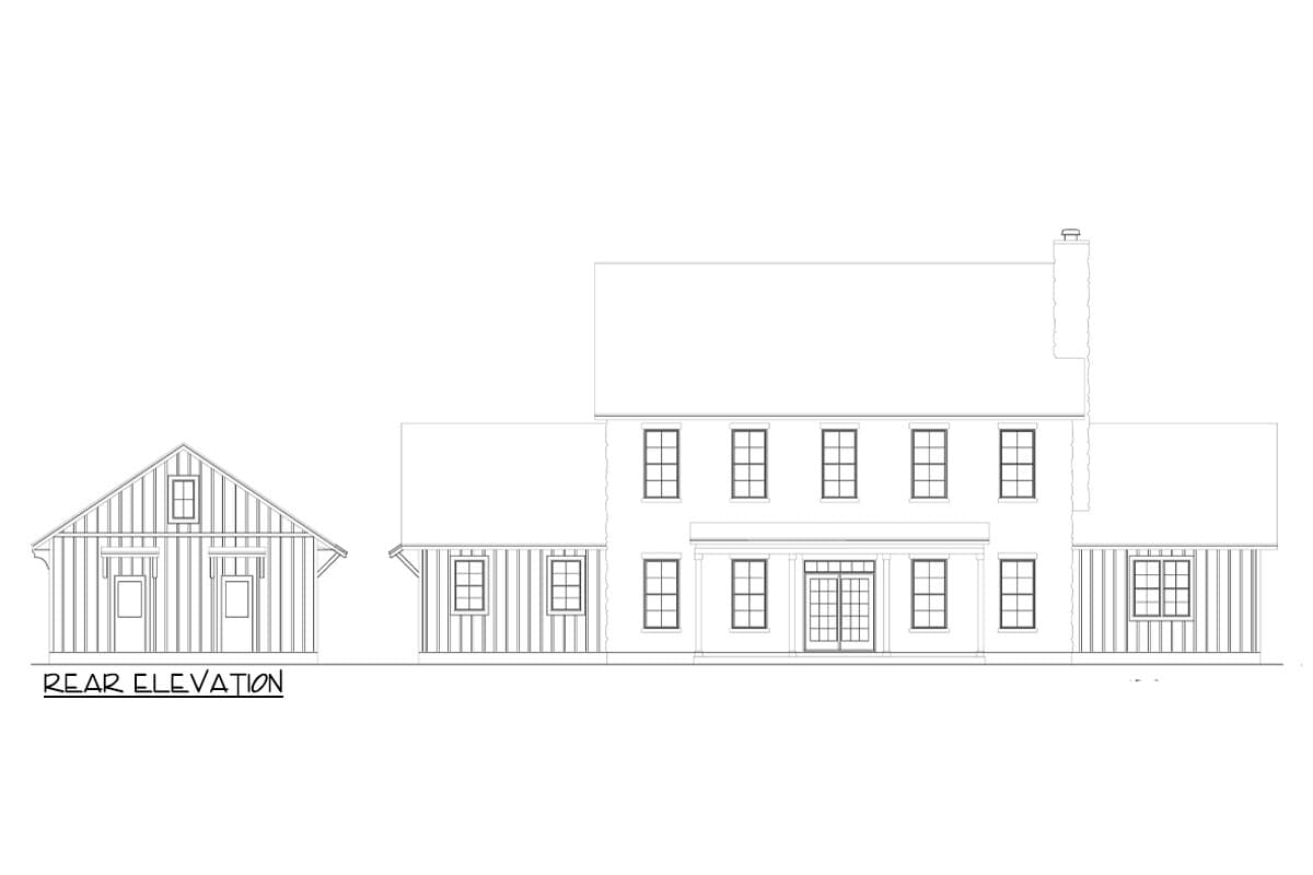 Plan 264217KMD: 4-Bed Colonial House Plan with Stacked Front Porches - 3731 Sq Ft - Image #4 - Colonial, Traditional