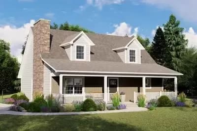 3-Bed Country Cape House Plan with Master on Main Level - 1750 Sq Ft