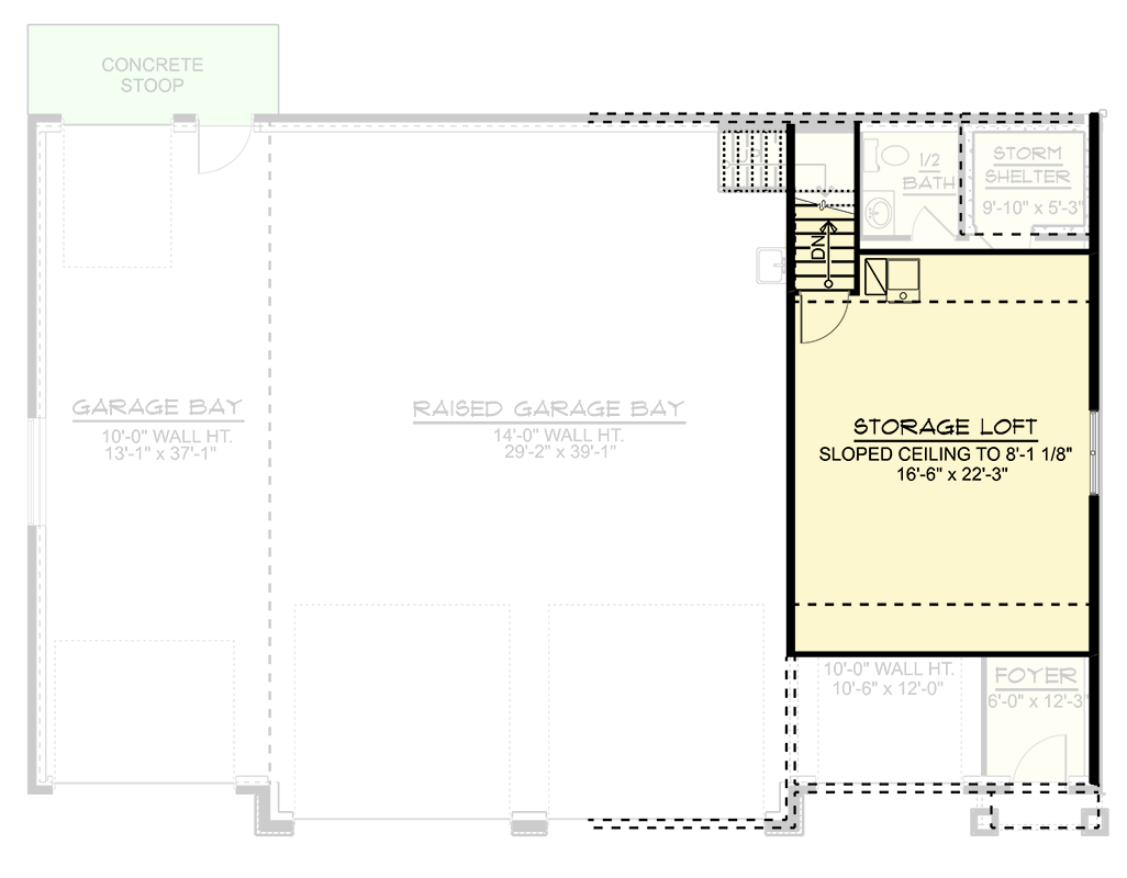 Plan 135268GRA: Multi-Purpose Detached Garage Plan for Cars, Trucks and Motorcyles Plus Lounge Space - Floor Plan - 2nd Floor - Country, Craftsman, Traditional
