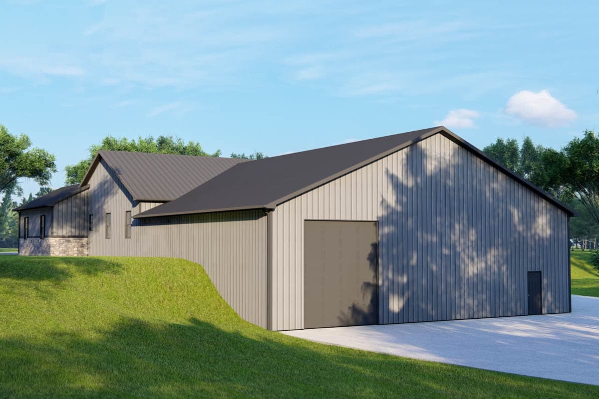 Plan 135271GRA: 3 or 4 Bed Traditional House Plan with Oversized Garage - 2065 Sq Ft - Image #4 - Barndominium, Country, Craftsman, Traditional