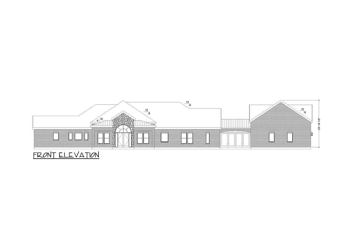 Plan 36707TX: 3-Bed Hill Country Ranch House Plan with Home Office and Sunroom - 4388 Sq Ft - Image #14