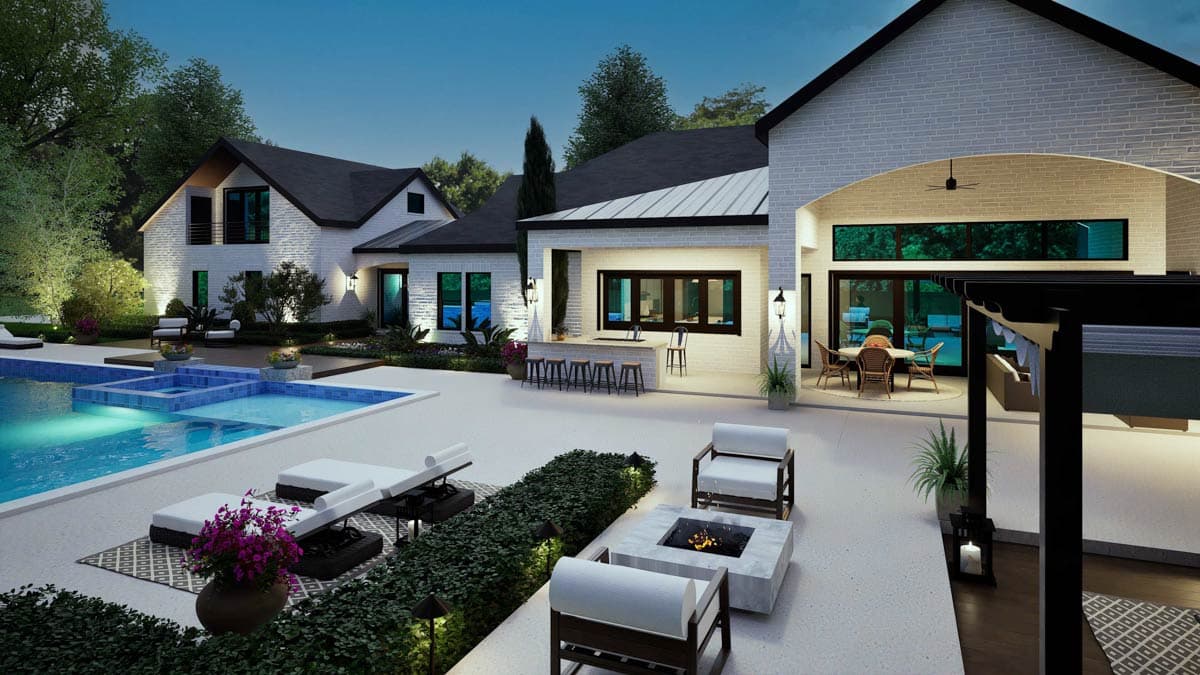 Plan 36707TX: 3-Bed Hill Country Ranch House Plan with Home Office and Sunroom - 4388 Sq Ft - Image #11