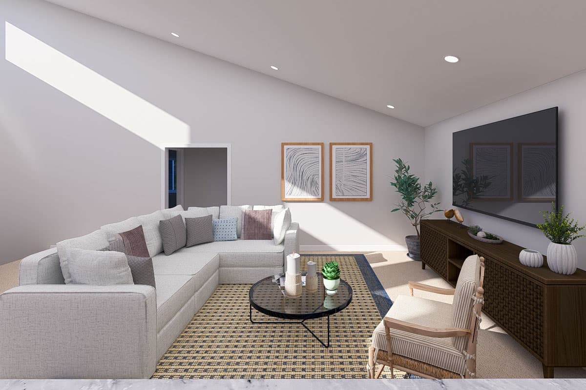 Plan 61526UT: 3500 Sq Ft Modern Barndominium Garage Plan with 1400 Sq Ft 2-Bed Apartment Above - Image #7 - Barndominium, Carriage, Modern