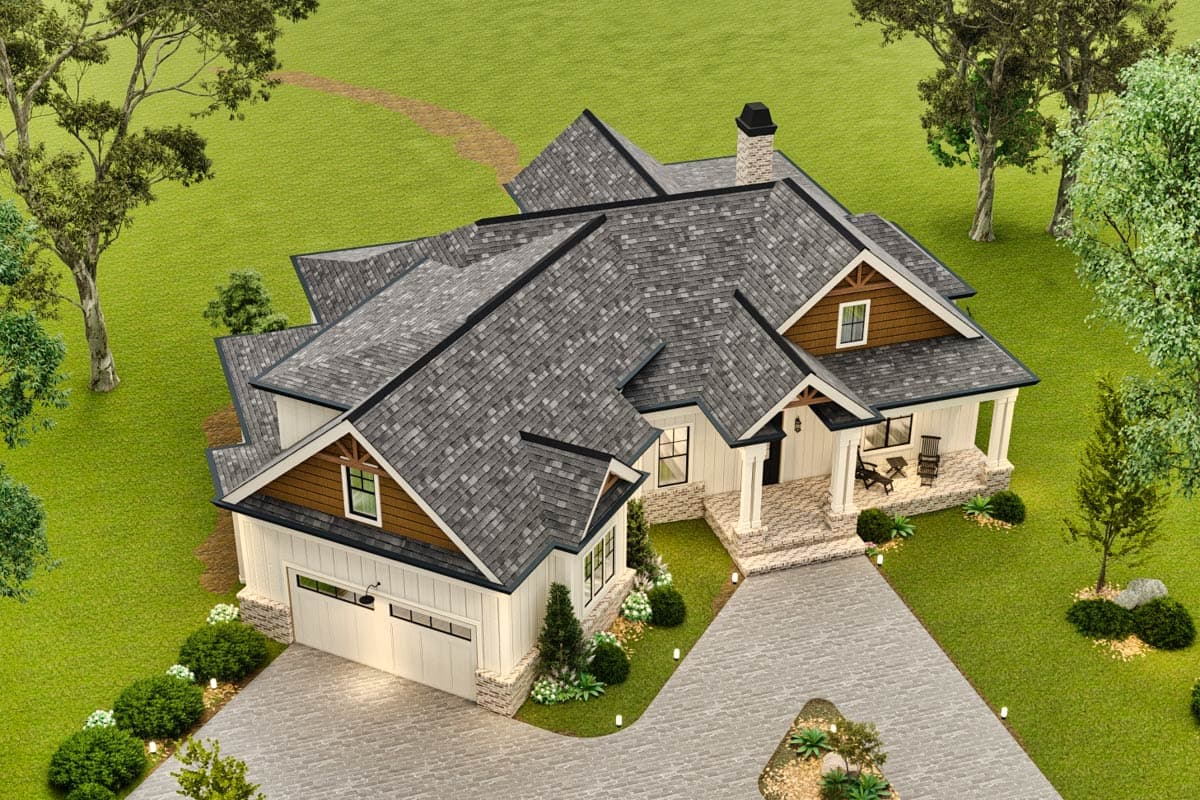 Plan 12335JL: 3-Bed Country Craftsman House Plan with Bonus Room Above - 2341 Sq Ft - Image #14 - Country, Craftsman, Ranch