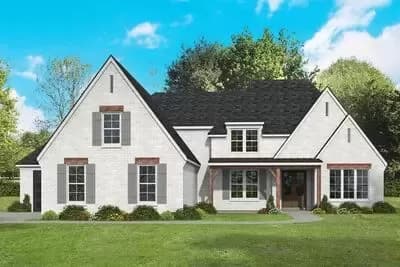 Two-Story European House Plan with 4 Beds and Bonus Above - 3071 Sq Ft