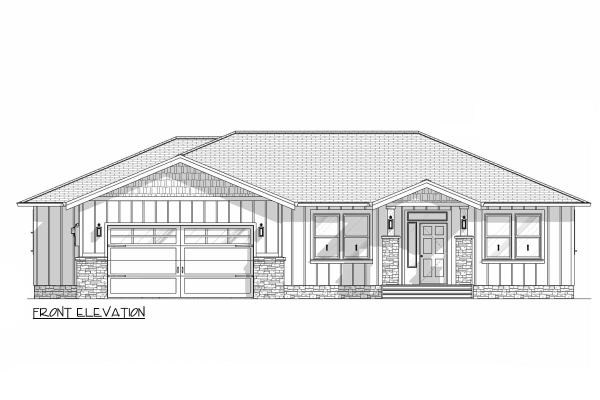 Plan 307714RAD: One-Story Craftsman Ranch House Plan with Split Beds - 1795 Sq Ft - Image #8 - Craftsman, New American, Ranch, Traditional