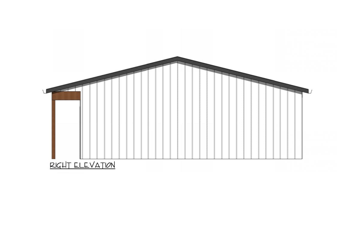 Plan 420176WNT: 1-Bed ADU Cottage House Plan with Vaulted Living - 615 Sq Ft - Image #5 - Cabin, Cottage, Country, Southern, Traditional
