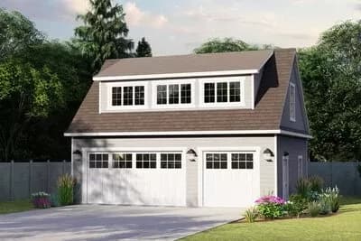 Traditional 2-Car Garage with Loft - 768 Sq Ft