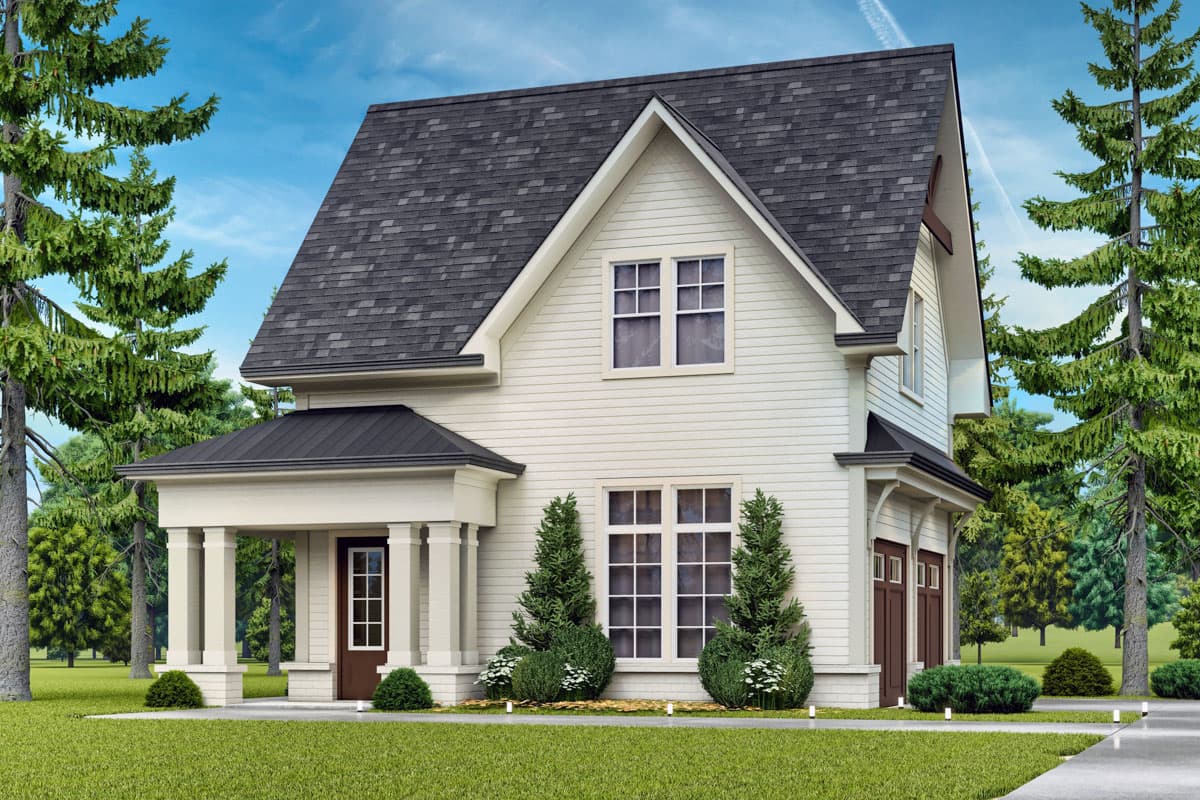 Plan 25830GE: Traditional 2-Car Garage with Studio Apartment - 650 Sq Ft - Image #4 - Traditional