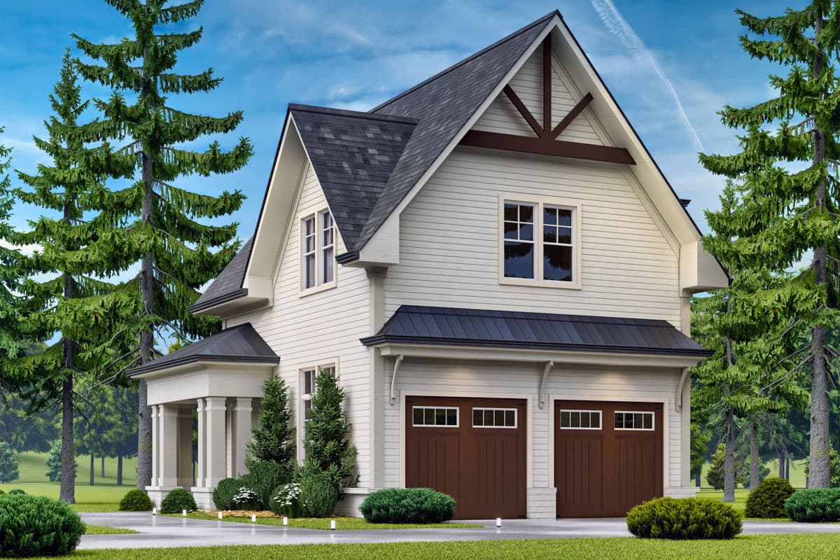 Plan 25830GE: Traditional 2-Car Garage with Studio Apartment - 650 Sq Ft - Image #6 - Traditional