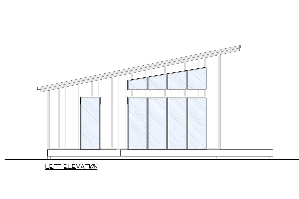 Plan 337002JUN: 1-Bed Modern ADU House Plan with Optional Sleeping Loft - 832 Sq Ft - Image #4 - Contemporary, Modern