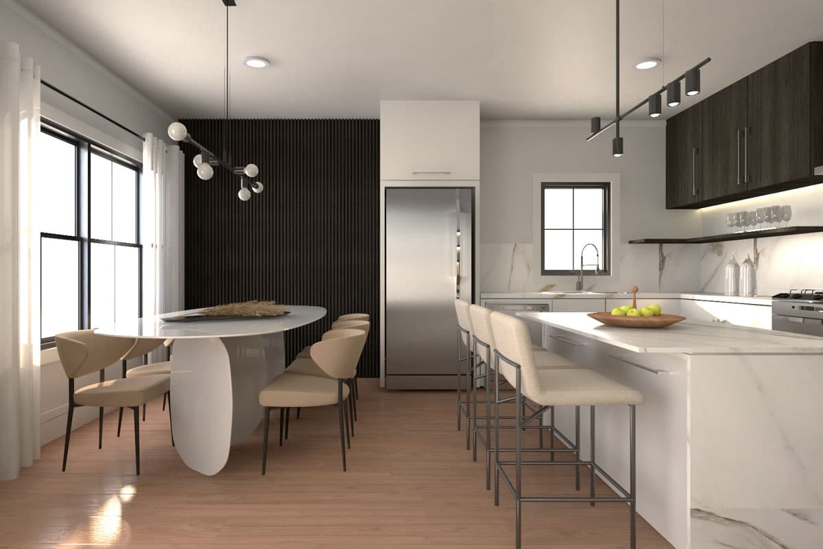 Plan 135281GRA: Two-Story Contemporary Duplex House Plan with Matching 3-Bedroom Units - 1565 Sq Ft Each - Image #8 - Contemporary