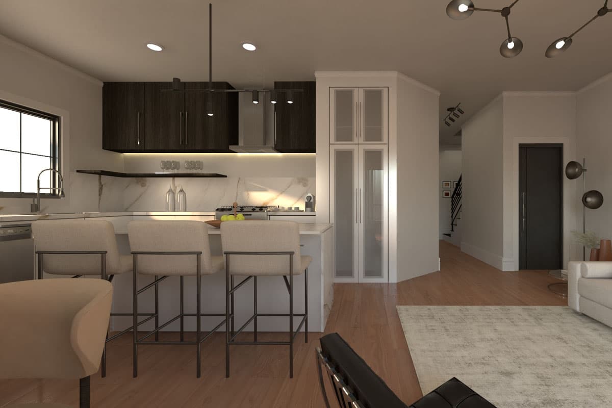 Plan 135281GRA: Two-Story Contemporary Duplex House Plan with Matching 3-Bedroom Units - 1565 Sq Ft Each - Image #10 - Contemporary