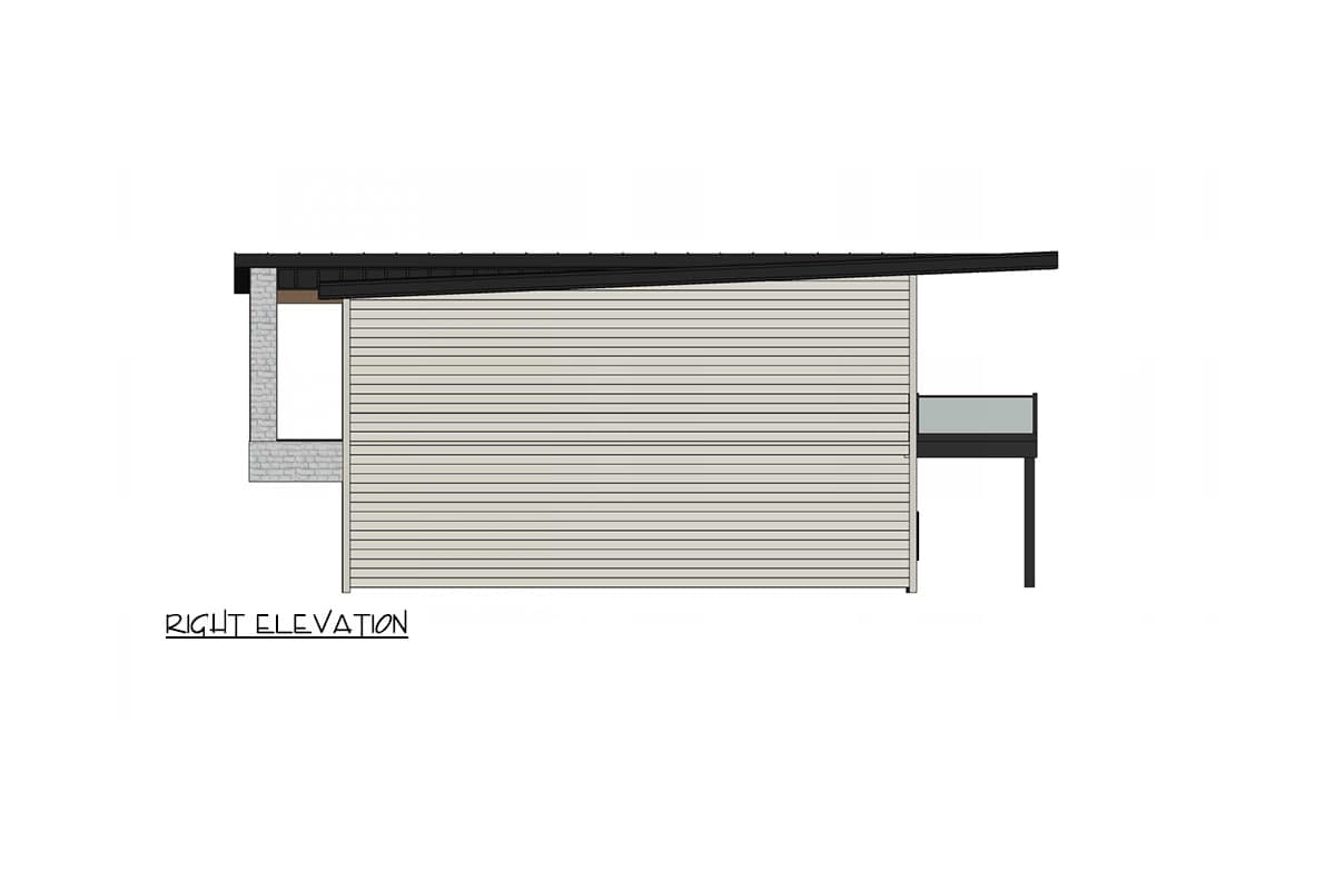 Plan 420179WNT: 2-Bed Contemporary House Plan with Stacked Porches and Flex Room - 1715 Sq Ft - Image #5 - Contemporary, Mid Century Modern, Modern, Mountain