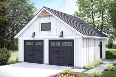 2-Car Detached Craftsman Garage - 629 Sq Ft