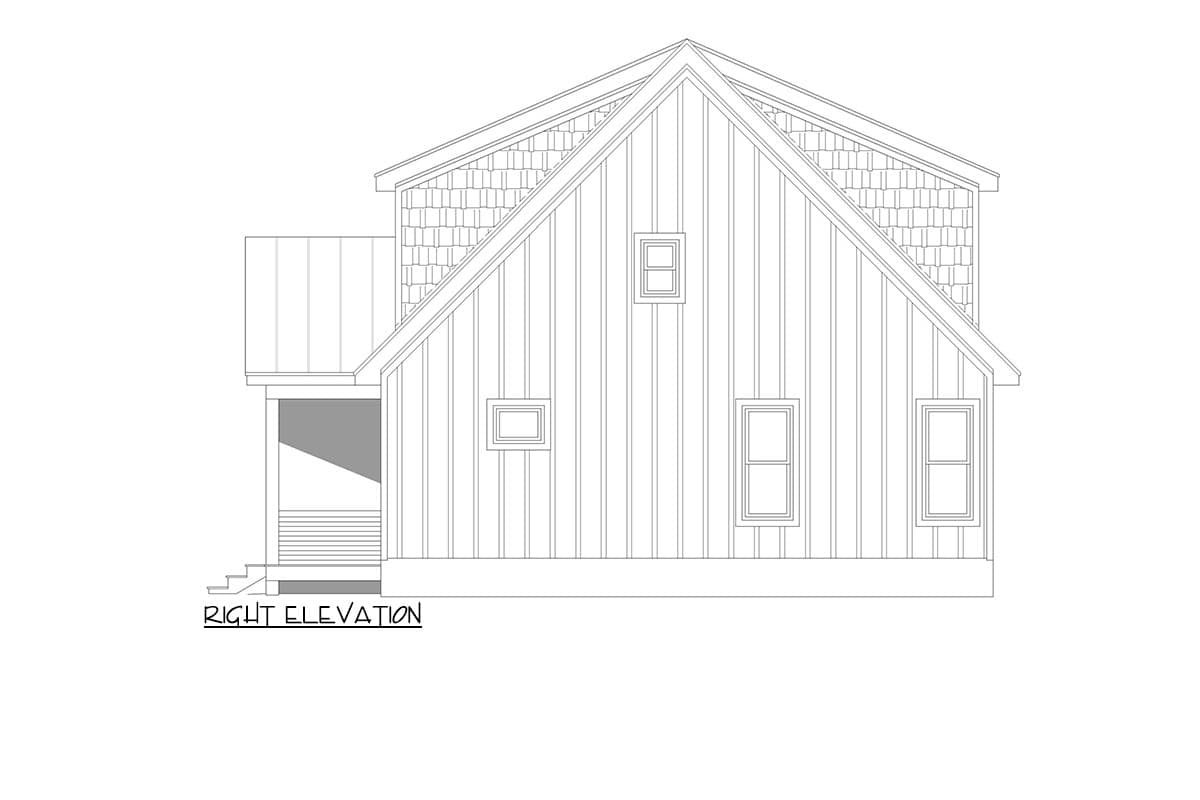 Plan 680407VR: 2-Bed Country House Plan with Loft and Home Office - 1360 Sq Ft - Image #5 - Country, Mountain, Rustic