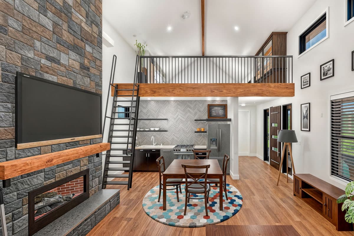 Plan 307715RAD: 1-Bed Mountain Cabin with Loft and Expansive Windows - 800 Sq Ft - Image #7 - Cabin, Mountain, Vacation