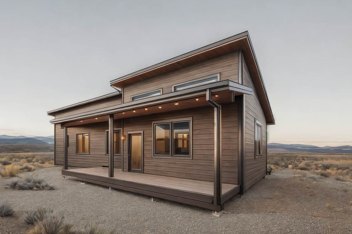 Plan 307716RAD: 1-Bed Contemporary House Plan with Covered Front Porch - 800 Sq Ft - Image #6 - Contemporary, Modern, Rustic