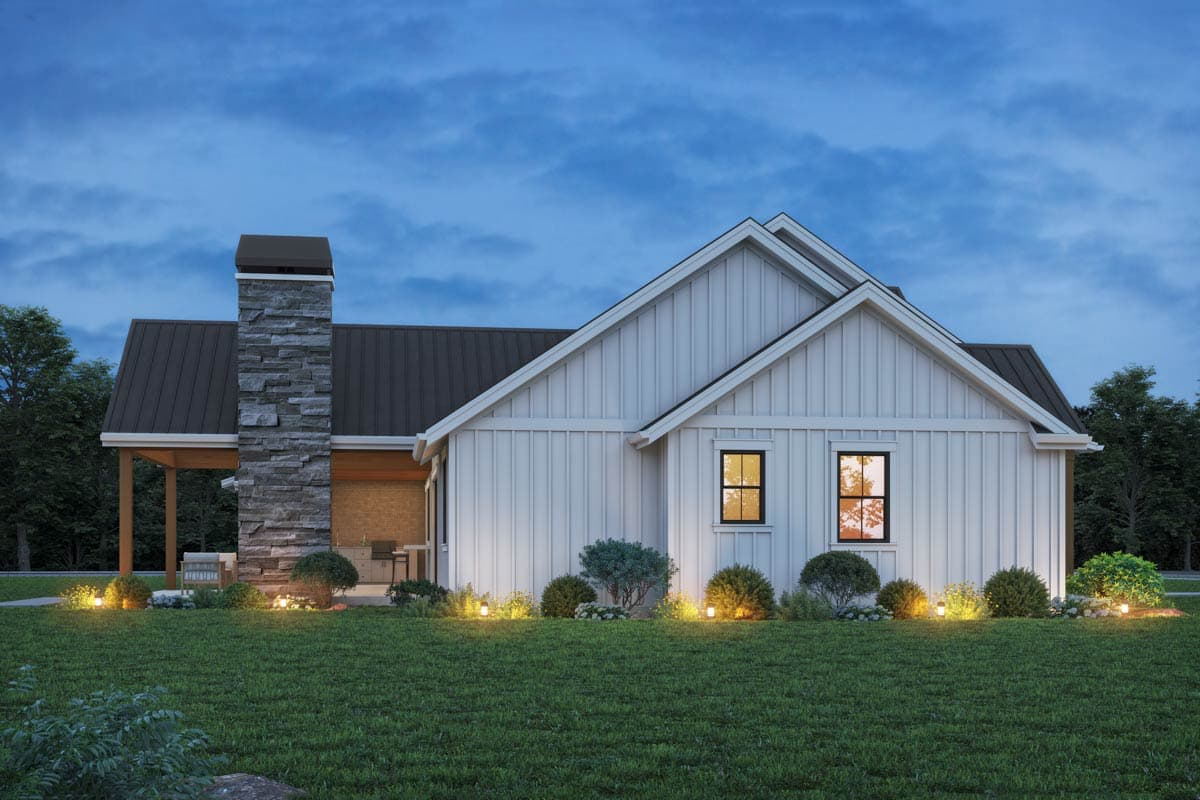 Plan 69872AM: 3-Bed Modern Farmhouse Plan with Bonus Room Above - 2671 Sq Ft - Image #5 - Country, Farmhouse, Modern Farmhouse, New American