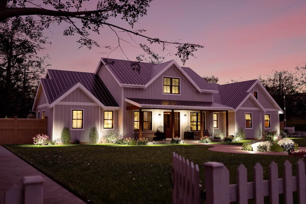 Plan 69872AM: 3-Bed Modern Farmhouse Plan with Bonus Room Above - 2671 Sq Ft - Image #9 - Country, Farmhouse, Modern Farmhouse, New American