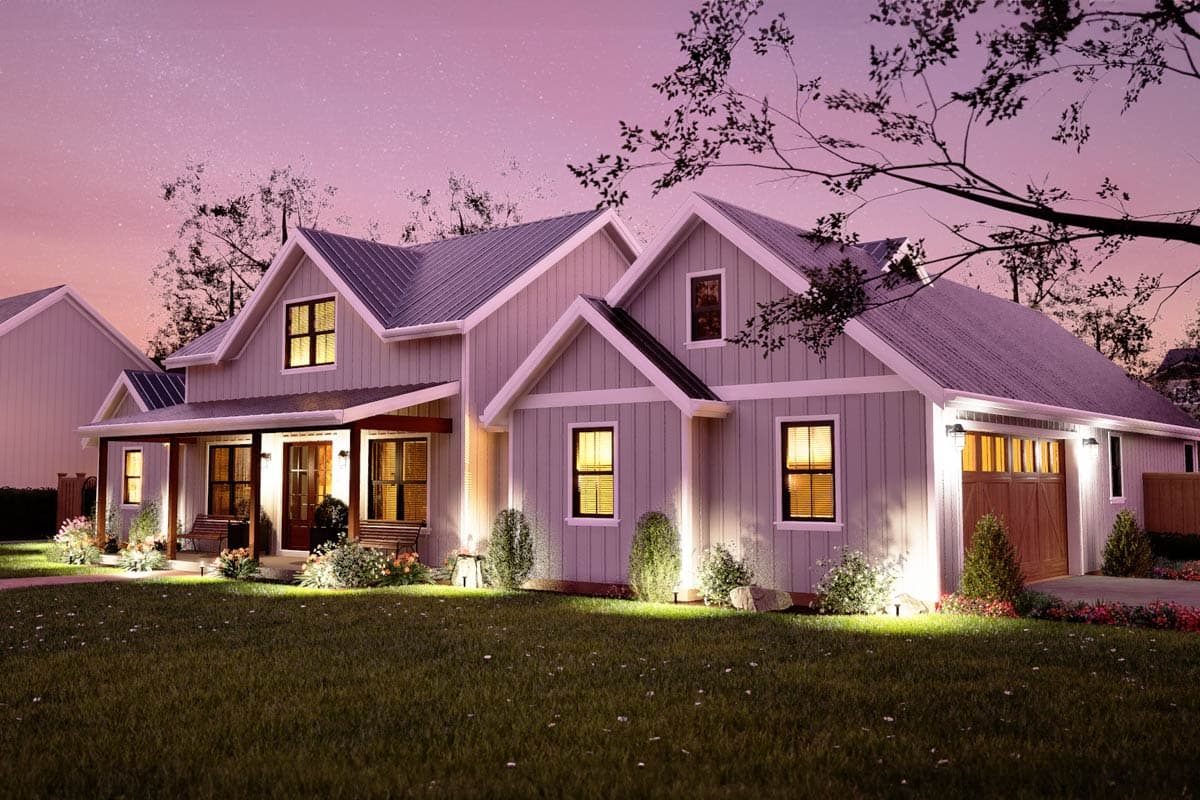 Plan 69872AM: 3-Bed Modern Farmhouse Plan with Bonus Room Above - 2671 Sq Ft - Image #8 - Country, Farmhouse, Modern Farmhouse, New American