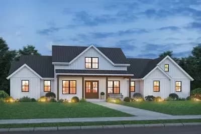 3-Bed Modern Farmhouse Plan with Bonus Room Above - 2671 Sq Ft