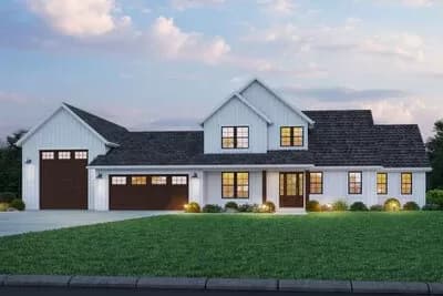 4-Bed Modern Farmhouse Plan with RV Bay Garage - 2809 Sq Ft