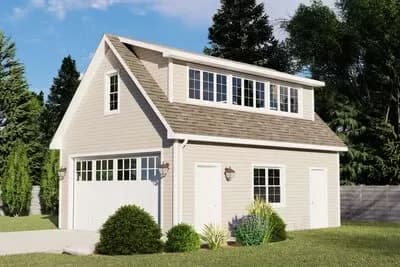 Two-Story Traditional Garage with Optional Loft - 520 Sq Ft