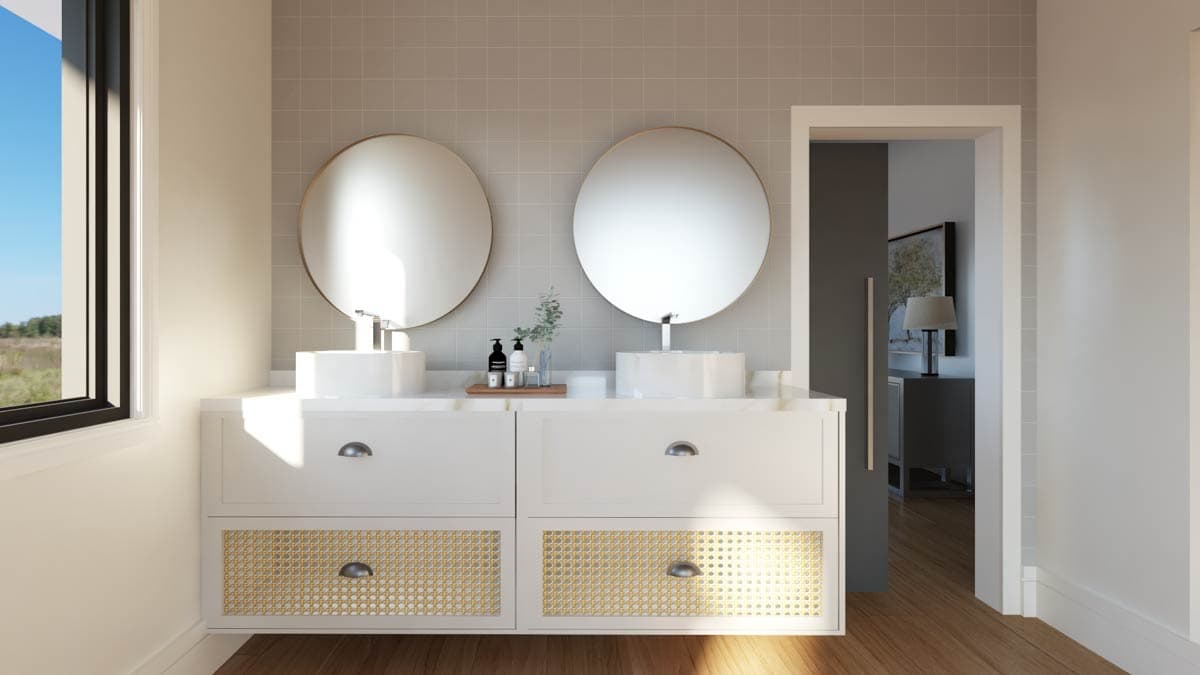 Plan 135290GRA: 2-Bed Mountain House Plan with Dream Rear Deck For A Sloping Lot- 1679 Sq Ft - Image #20 - Cabin, Contemporary, Mid Century Modern, Mountain