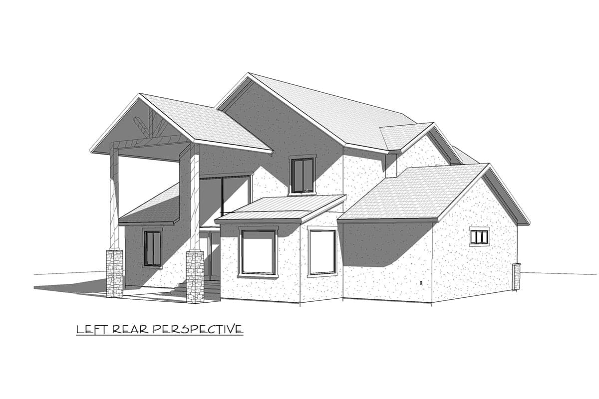 Plan 910094WHD: 4-Bedroom Craftsman House Plan with Optionally Finished Basement Expansion - 3024 Sq. Ft. - Image #4 - Craftsman, New American, Rustic, Shingle, Traditional