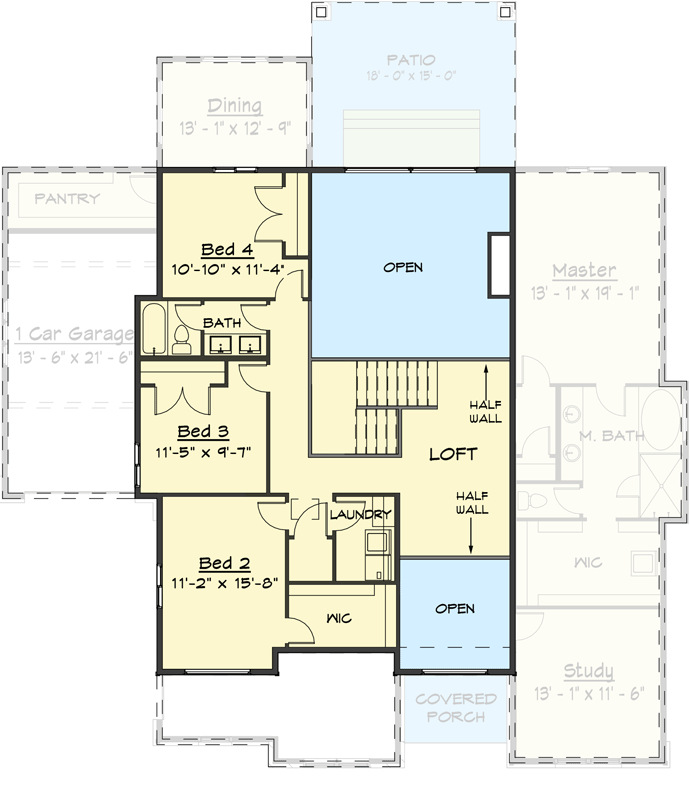 Plan 910094WHD: 4-Bedroom Craftsman House Plan with Optionally Finished Basement Expansion - 3024 Sq. Ft. - Floor Plan - 2nd Floor - Craftsman, New American, Rustic, Shingle, Traditional