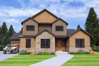 4-Bedroom Craftsman House Plan with Optionally Finished Basement Expansion - 3024 Sq. Ft.