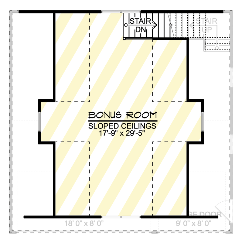 Plan 135295GRA: 3-Car Traditional Detached Garage with Bonus Room - 900 Sq Ft - Floor Plan - 2nd Floor - Traditional