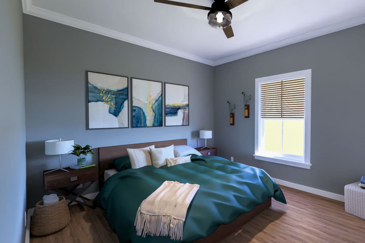 Plan 25043DH: Single-Story Country Farmhouse with 3 Beds - 1416 Sq Ft - Image #9 - Country, Farmhouse, Ranch, Traditional