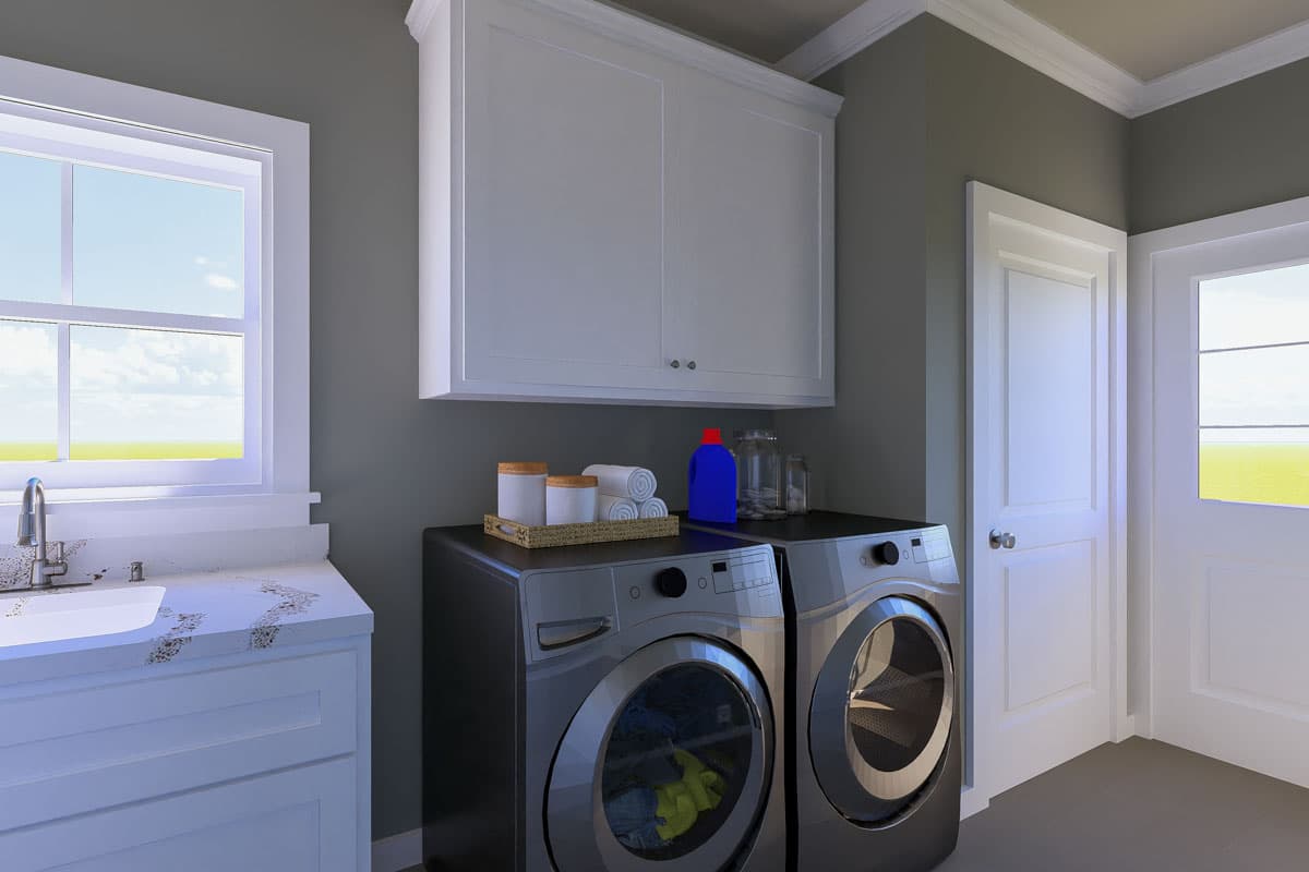 Plan 25043DH: Single-Story Country Farmhouse with 3 Beds - 1416 Sq Ft - Image #12 - Country, Farmhouse, Ranch, Traditional