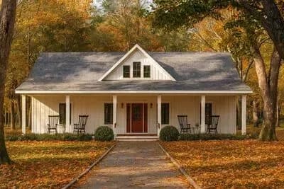 Single-Story Country Farmhouse with 3 Beds - 1416 Sq Ft