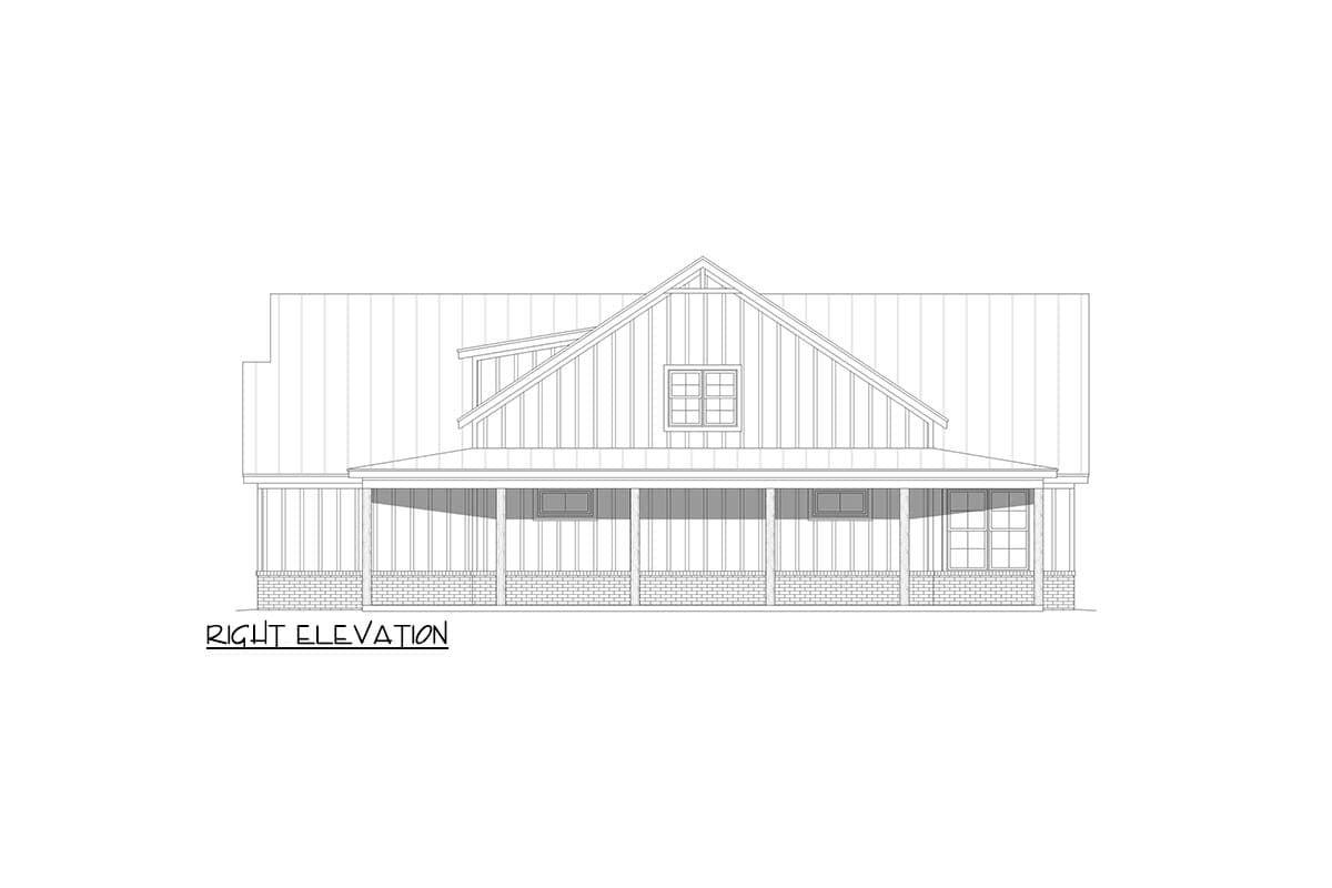Plan 680411VR: 3-Bed Farmhouse Plan with Wrap-Around Porch - 2247  Sq Ft - Image #11 - Country, Farmhouse