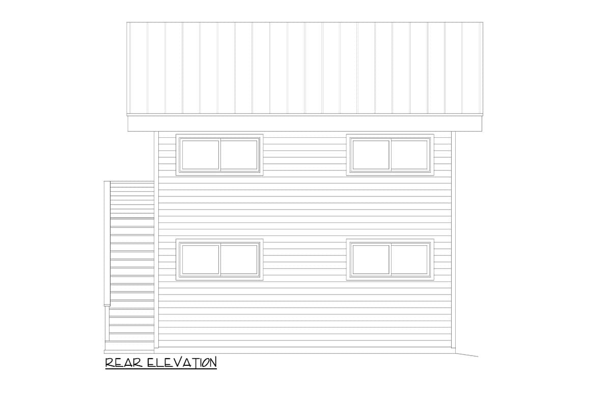 Plan 680414VR: 2-Bed Contemporary House Plan with Workshop - 715 Sq Ft - Image #4 - Craftsman, Mountain