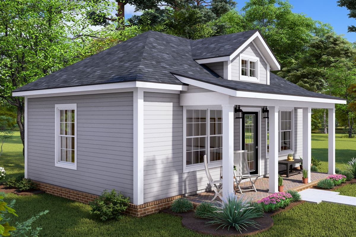 Plan 52364WM: 1-Bed ADU Country Cottage - 476 Sq Ft - Image #6 - Cottage, Country, Traditional