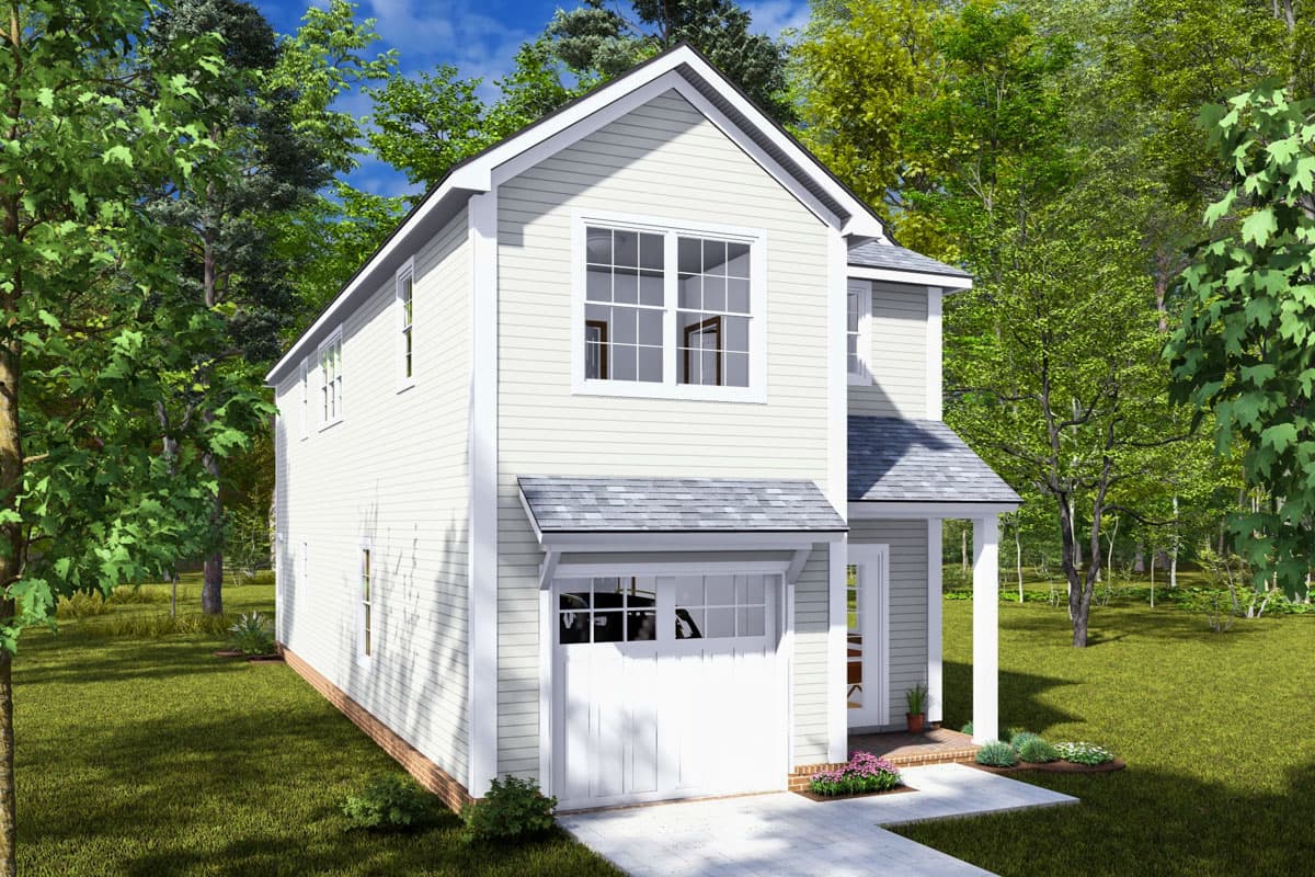 Plan 52369WM: 3-Bed Narrow Lot House Plan with Home Office - 1736 Sq Ft - Image #4 - Traditional