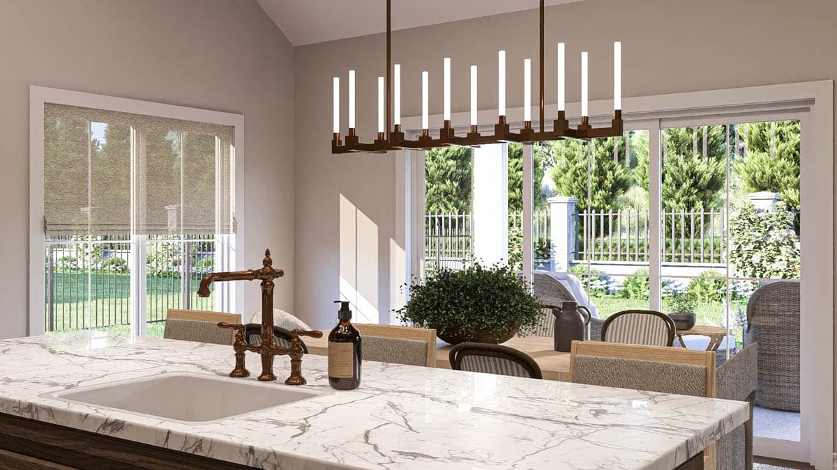 Plan 623418DJ: One-Story European Cottage House Plan with Cathedral Great Room - 1686 Sq Ft - Image #9 - Cottage, European