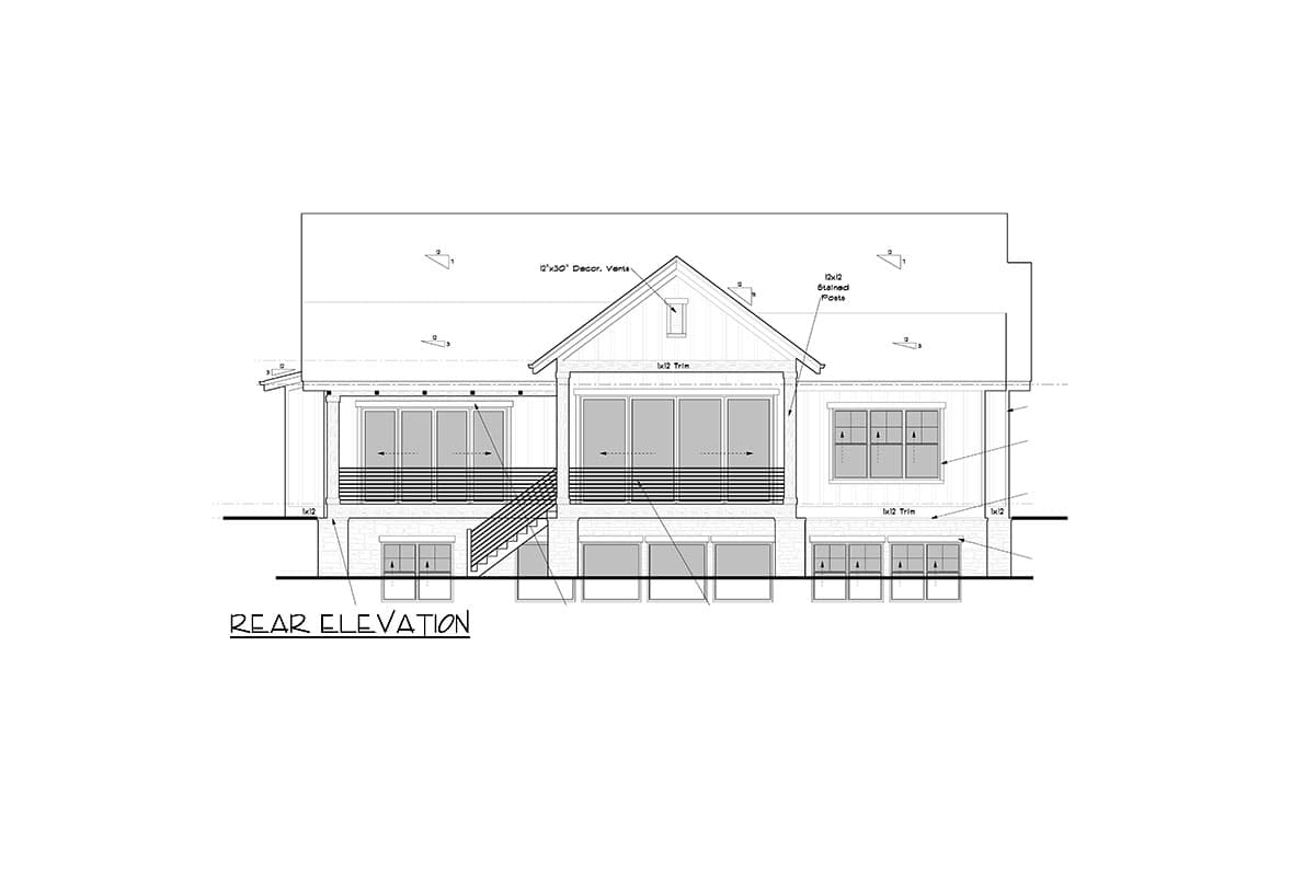 Plan 95256RW: 3-Bed New American House Plan with Covered Outdoor Deck - 2516 Sq Ft - Image #26 - Craftsman, Mountain, New American